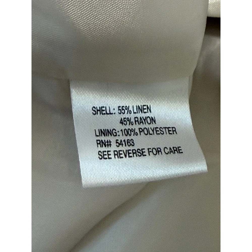 Calvin Klein Beige Linen Blend Pencil Skirt Buckle Detail Size 6‎ Professional